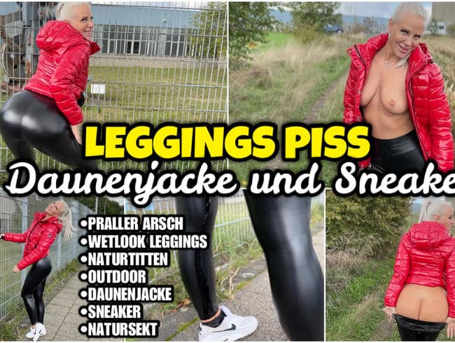 Public Leggings PISS | Sexy in Daunenjacke und Sneakern